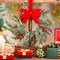 18 Pcs Christmas Wreath Decorations Christmas Kitchen Cabinet Wreaths with Red Ribbon Mini Wreaths Farmhouse Decoration Artificial Hanging Garlands for Christmas Front Door Window Chair Wall